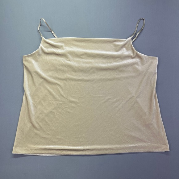 Banana Republic Velvet Cami Top‎ Sleeveless Casual Tank Top Champagne XL - Picture 1 of 7